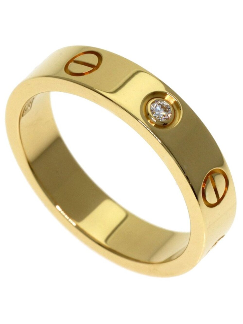 Cartier Mini Love Link Diamond 50 Ring 18k Yellow Gold